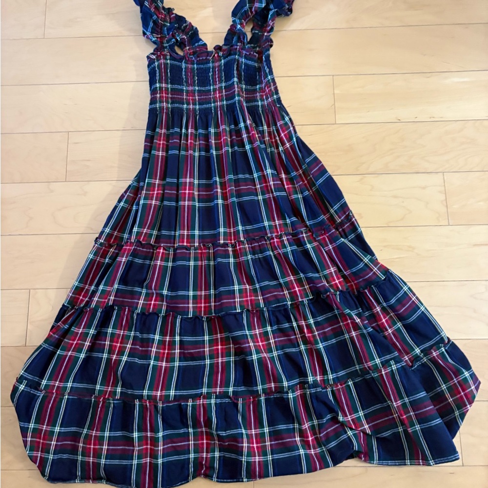 Hill House navy tartan nap dress